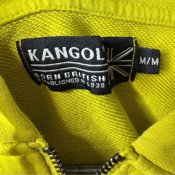 Kangol sweater zip up lime green yellow hoodie zipper cute luxe comfy lounge - Picture 8 of 8